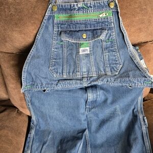 Liberty Men’s Blue Denim Overalls with Green Accents